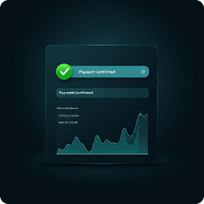 Payment confirmed dashboard with earnings graph