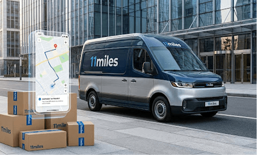 11 Miles e-commerce delivery van with live tracking