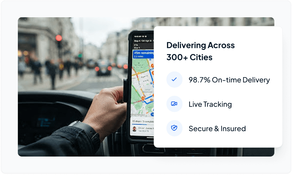 Live delivery tracking across more than 300 cities