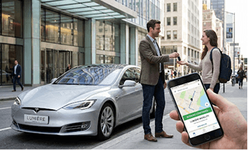 Peer-to-peer car rental handover through 11 Miles